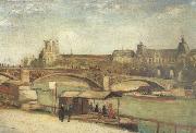 Vincent Van Gogh The Pont du Carrousel and the Louvre (nn04) oil painting on canvas